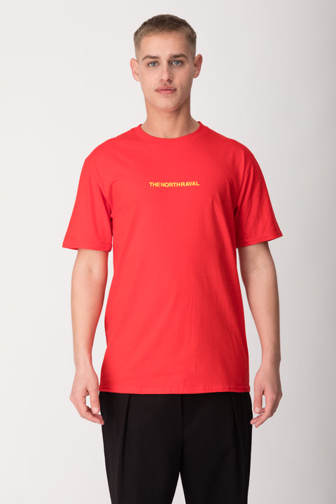North Raval - men classic tee - red and yellow