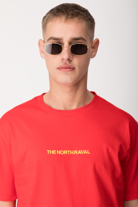North Raval - men classic tee - red and yellow